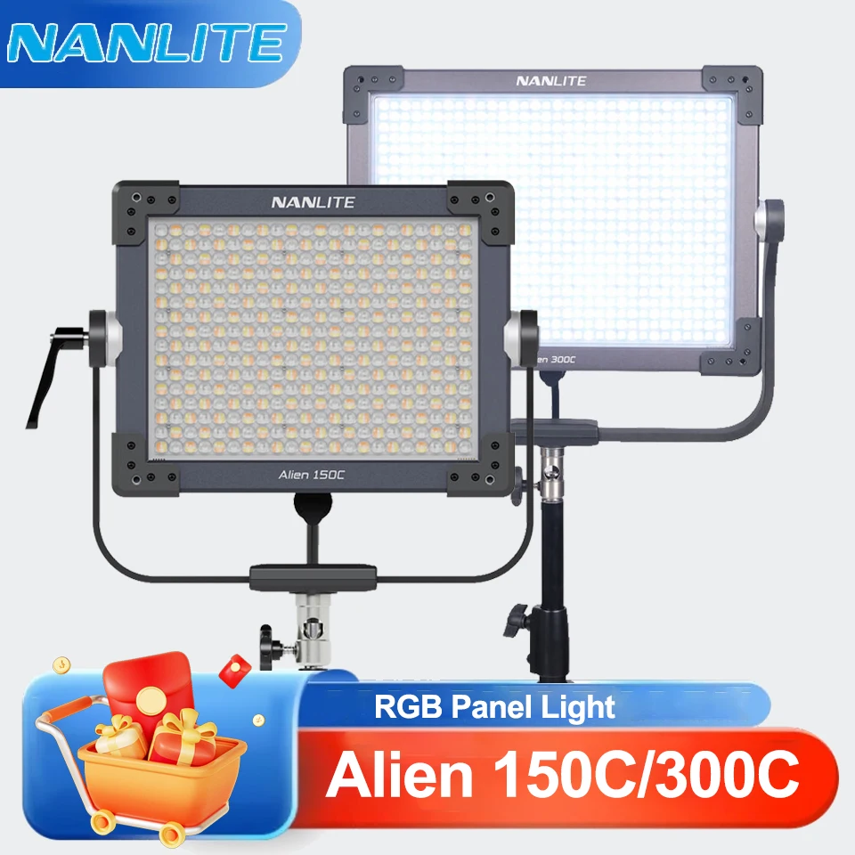 

Светодиодная панель Nanlite Alien 150C 300C для фотосъемки, 2700K-12000K RGBWW, для студийной и уличной съемки, заполняющий свет для прямых трансляций