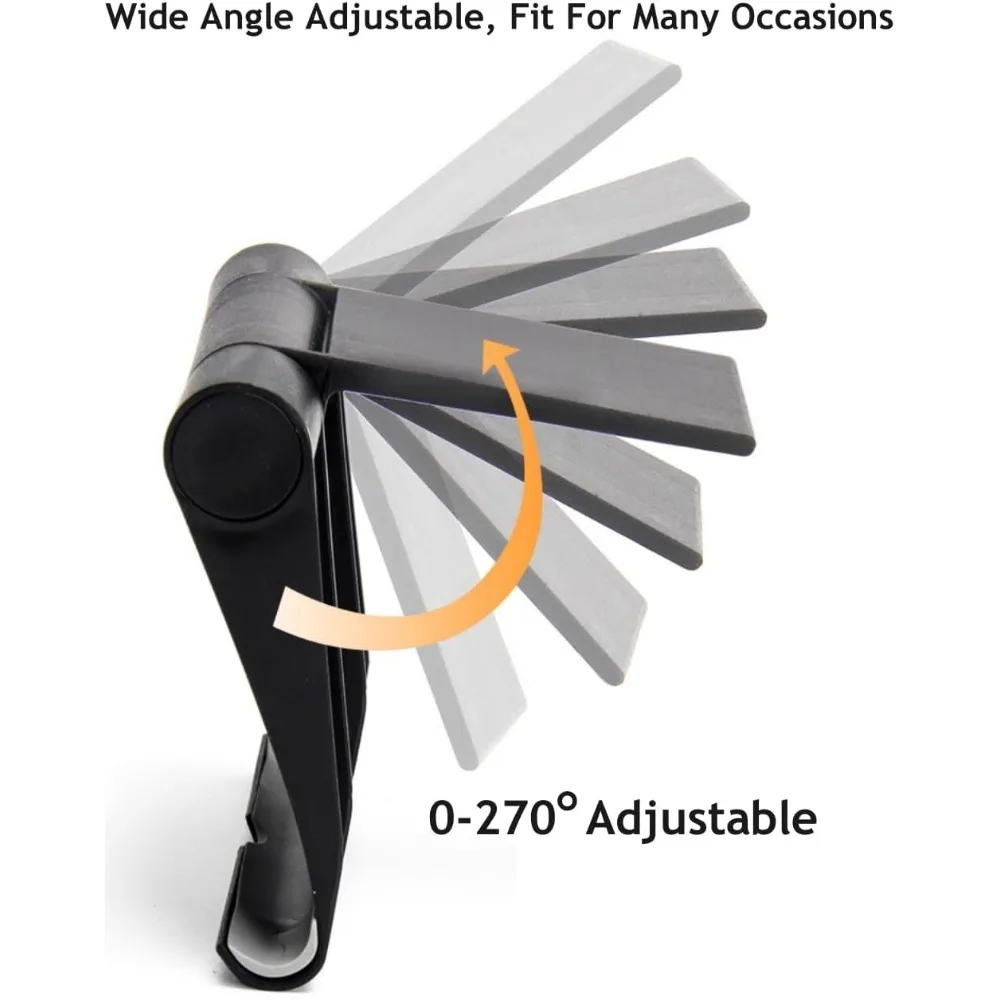 جودة عالية - حامل هاتف محمول أسود للمكتب، حامل هاتف محمول قابل للطي، قاعدة هاتف محمول متعددة الزوايا عالمية قابلة للتعديل