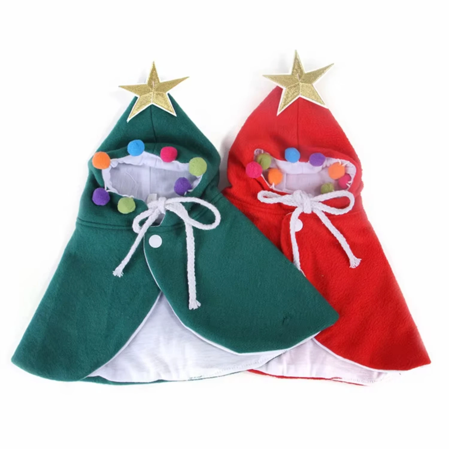 

Pet Santa Dog Christmas Outfit Elf Costume Puppy Clothes Cape Xmas Tree Costumes