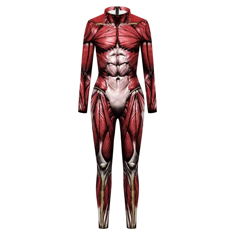 HN8 [You're My Secret] Halloween Cosplay Costumes for Men Women 3D Printed Muscle Elastic Human Anatomy Body Bodysuit Jumpsu8…Gf
