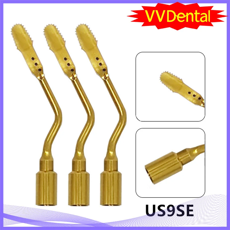 

VVDental 3pcs Dental Piezo Surgery Tips US9SE For SATELEC Piezosurgery Cutter Bone Tools Piezotome Woodpecker(Ai-Suergery)