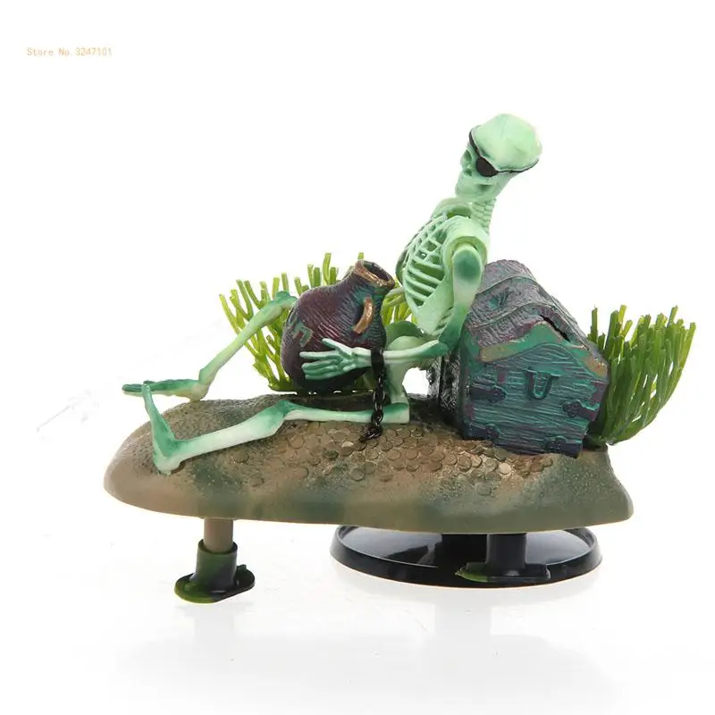 

Aquarium Decoration Resin Figurine Treasure Hunter Skeleton with Air Hose Fish for Tank Ornament Landscaping Dropship