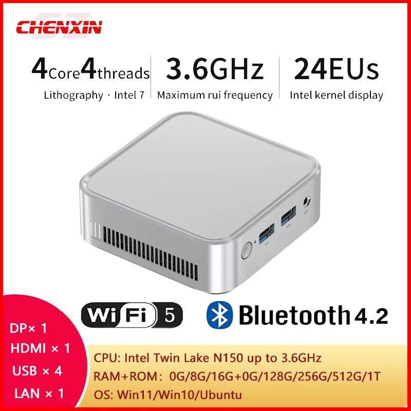 C0B كمبيوتر صغير Intel N150 0G/8G/16G/32G RAM 0G/128G/256G/512G/IT ROM Win11 Win10 Ubuntu Computer RJ45 DC BT WIFI HD Audio USB3.0 #1