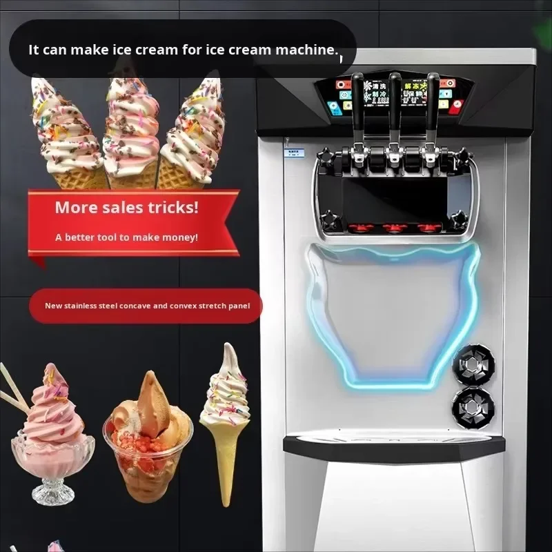 High Quality Commercial Automatic Soft Frozen Ice Cream Machine Easy-to-Operate Stainless Steel 304 Touch Screen Control 2.2kW 3