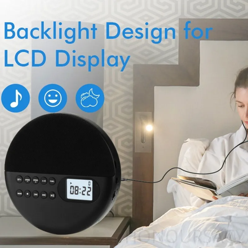 

HIFI стерео компакт-диск музыка Walkman многофункциональный портативный CD-плеер двусторонний динамик Bluetooth5.0 MP3-плеер с защитой от прыжков