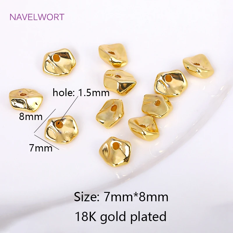 Messing 18 Karat vergoldete unregelmäßige Perlen für die Schmuck herstellung, Separatoren für Perlen, Abstands perlen, DIY hand gefertigtes Handwerk Großhandel – Detail 14