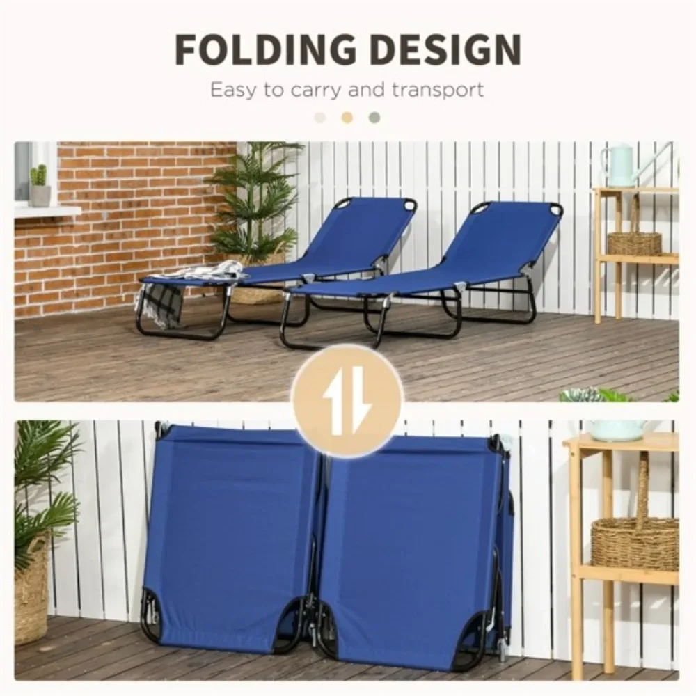 Chaises de Plage en Tissu Oxford Respirant, vaccage Rapide et Refroidissement, Design Pliable, pour l'Extérieur