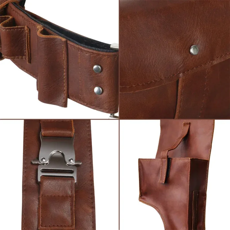 1pcs The Mandalorian Leather Belt With Gun Holster Cosplay Props Replica for Adults Size S-L
