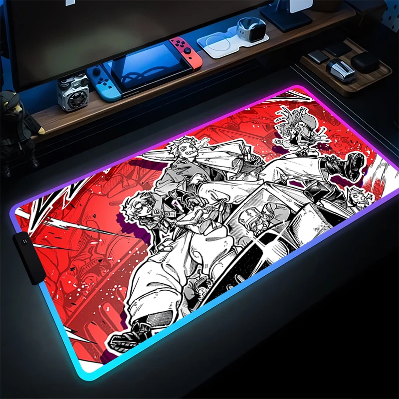 

RGB Mouse Pad Japan Anime Gaming Accessories Mousepad Gamer PC Completo Computer Gachiakuta Keyboard Pad LED Luminous Desk Mat