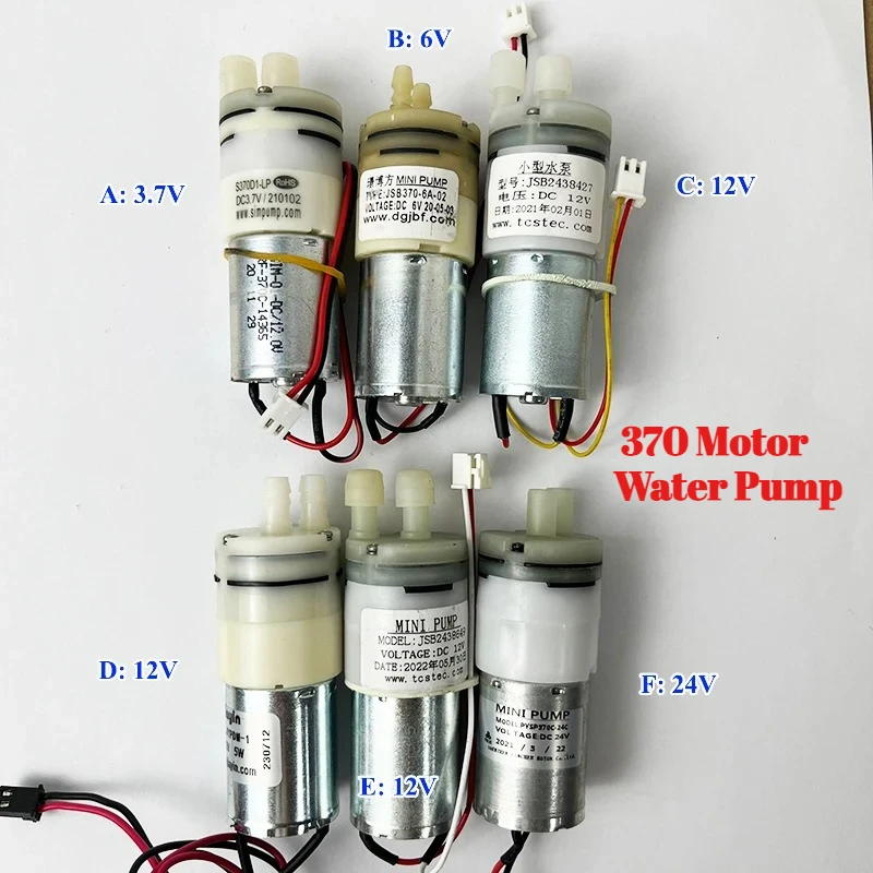 

1 шт. Micro 370 мотор водяной насос DC 3,7 В-24 В самовсасывающий мембранный всасывающий контроль потока для резервуара