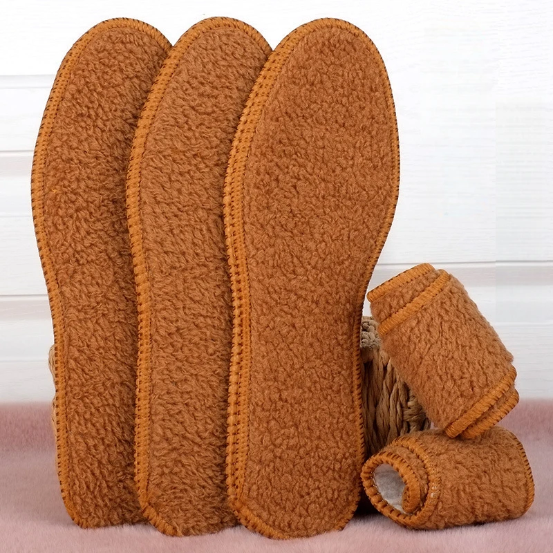 Plantilla de felpa cálida para zapatos, suela gruesa para botas de nieve, plantilla térmica para deportes de invierno, almohadillas térmicas para