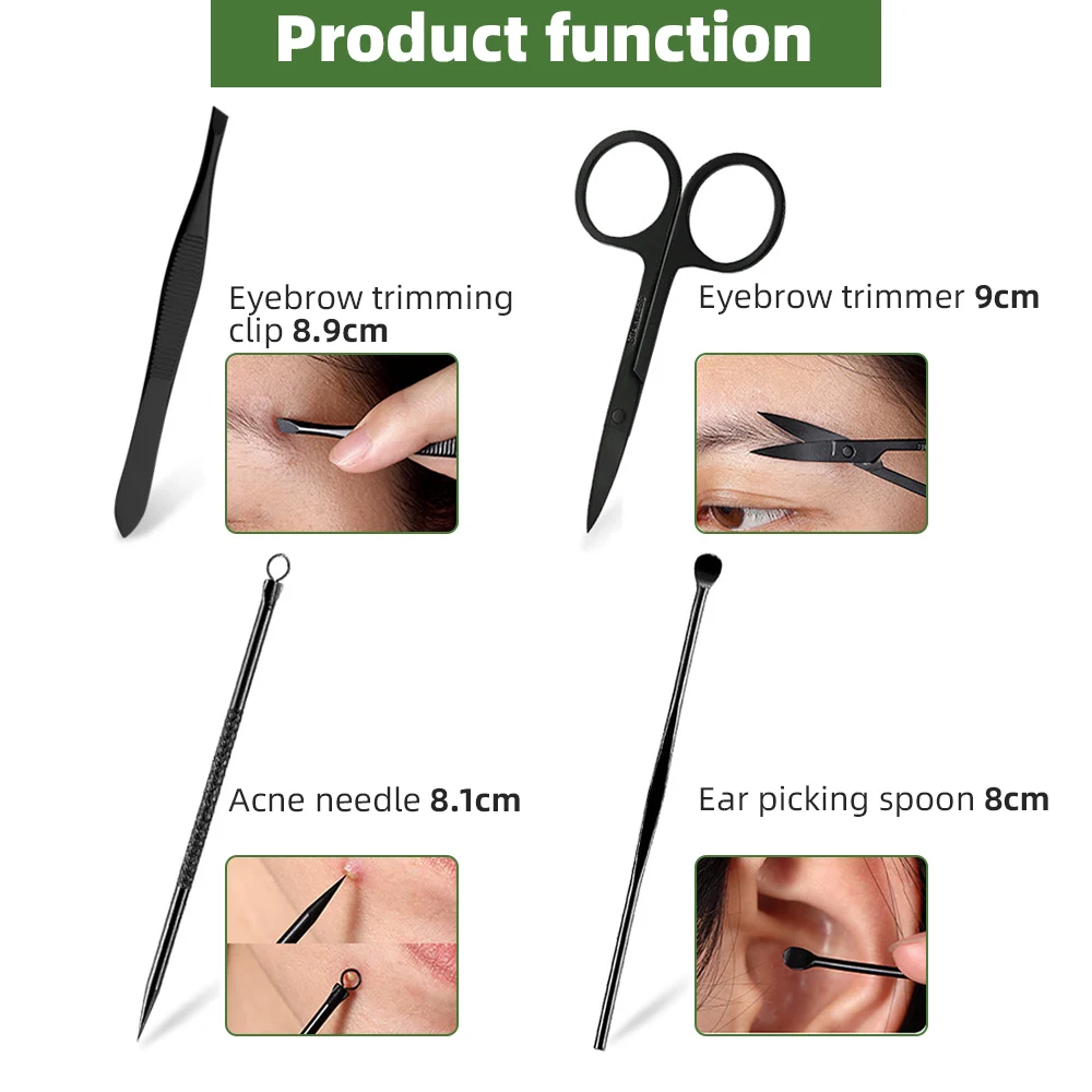 Set di tagliaunghie da 7/8 pezzi combinazione di coltelli per Manicure in acciaio inossidabile per uso domestico tagliaunghie cucchiaio per orecchie strumento professionale per Set di coltelli