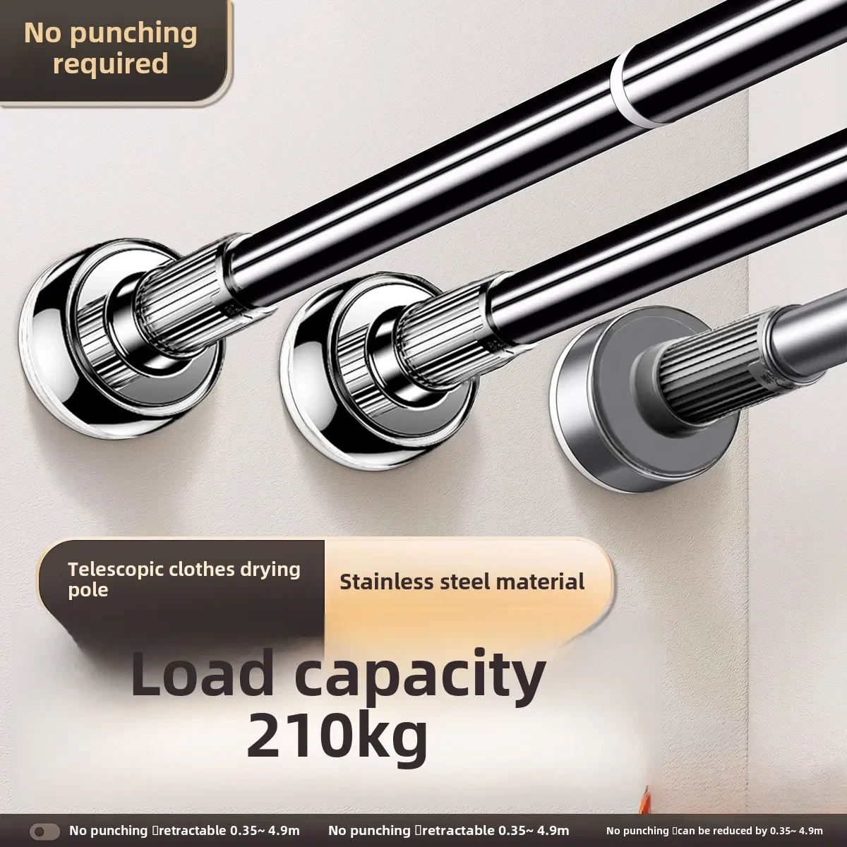 

Telescopic rod drying clothes curtains wardrobe bathroom can support frame shrink hanging shower curtain rod