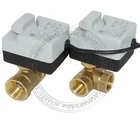 Brass Motorized Ball Valve 3-Wire Two Control Electric Actuator AC220V 3 Ways /2 Way DN15 DN20 DN25 DN32 DN40 with Manual Switch
