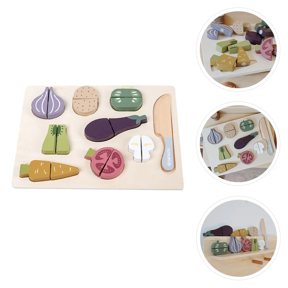 Three-dimensional Play House Toy Toys Kids Sports Wooden Cuttable Fruit Vegetable