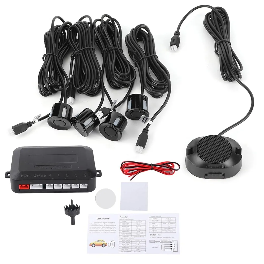 ABS Sensor System Ultrasonic Detection High Sensitivity Car Parking Aid Wide Detection Range Buzzer Alarm Assistance System