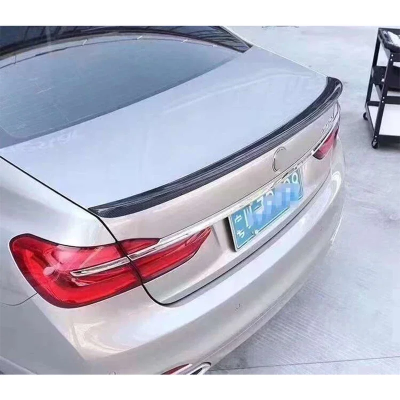 

For BMW 7 Series G11 G12 Carbon Fiber Tail fins Rear Trunk Spoiler Guide Rear Wing Diverter Car Accessories body kits