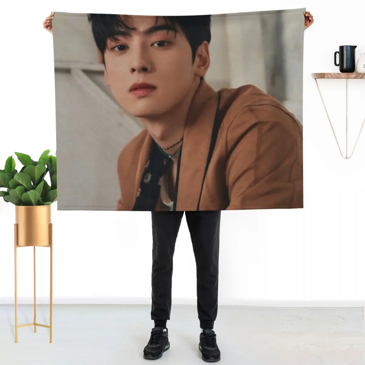 Astro Cha Eun-woo Throw Blanket Sofa Throw Blankets For Bed Fashion Sofas valentine gift ideas Thins Bed Fashionable Blankets