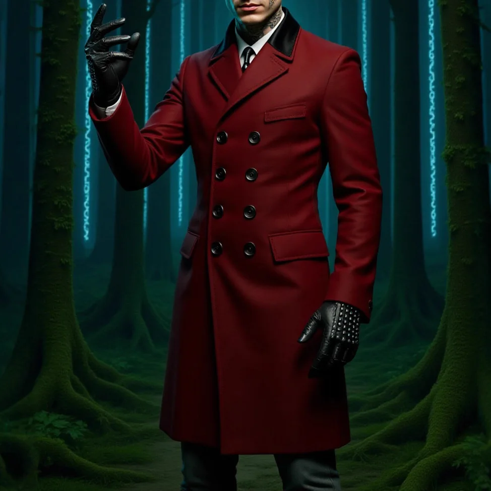 

Men Jacket Autumn Winter Fashion Patchwork Turn Down Collar Male Trench Coat Double-breasted Long Sleeve Man Windbreaker