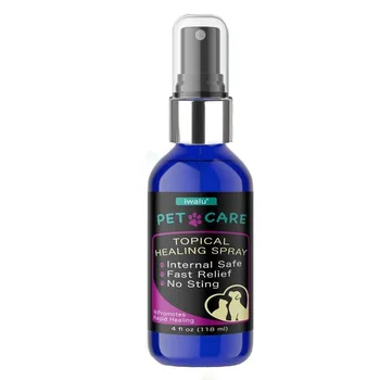 애완 동물 관리 국소 치유 스프레이, 상처, 가려운 피부, 진정, 안전, 빠른 완화, 찌르기 없음, 4oz