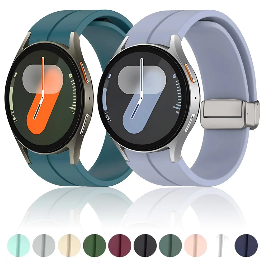 20mm Magnetisches Silikonarmband für Samsung Galaxy Watch 7 6 5 4 40mm 44mm 5 Pro 45mm Uhrenarmband Watch 6 Classic 47mm 43mm Zubehör