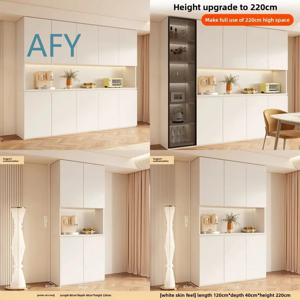 Modern Minimalist Wall Mounted Sideboard Cabinet for Living Room Dining Room Kitchen Storage Furniture with Integrated Design