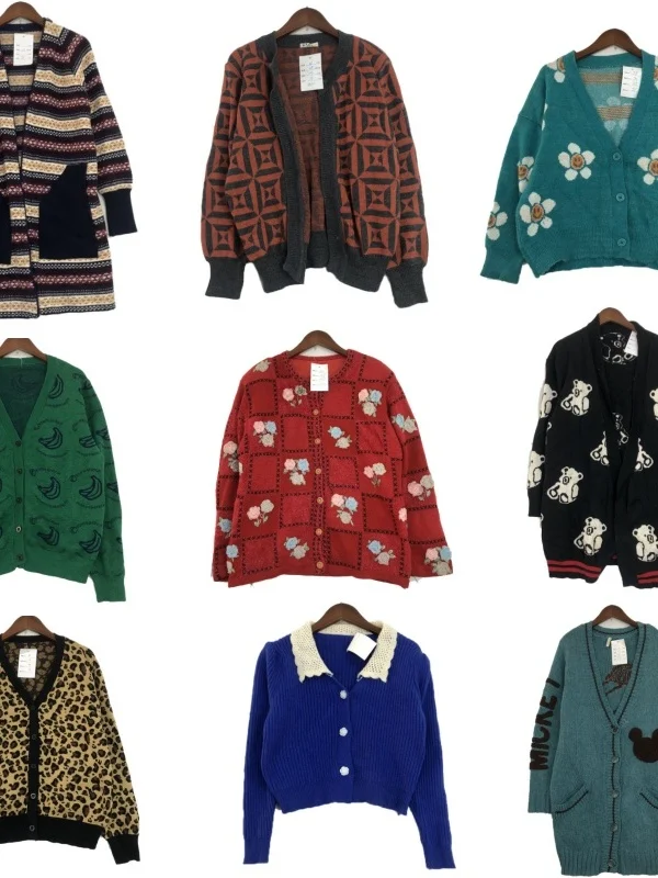 

Винтажный укороченный кардиган унисекс из шерсти, ретро-стиль, на все сезоны, зимний свитер прямого кроя с принтом и V-образным вырезом, длинный рукав