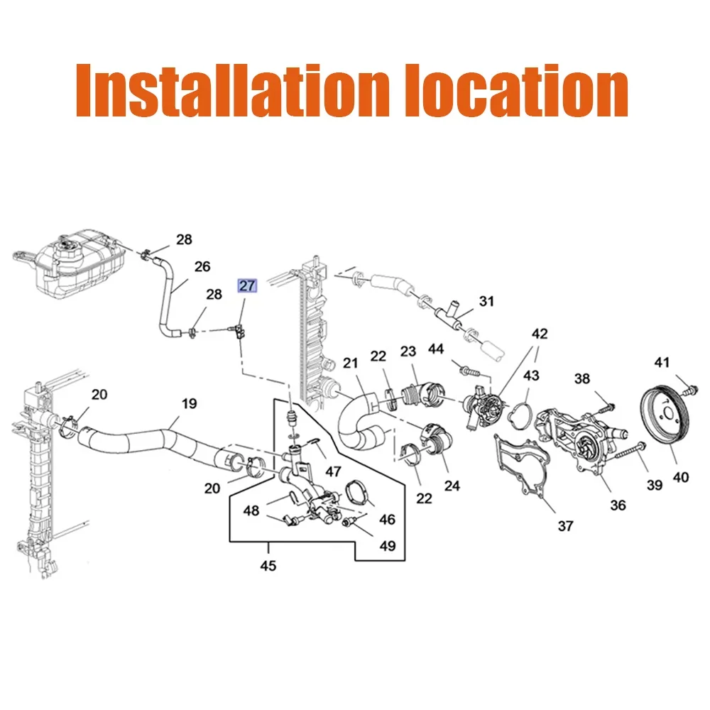 1PC Black Throttle Valve Thermostat Body Heater Pipe Hose Connector 55574685 55569809 For Chevrolet Cruze Epica Sonic Opel Astra