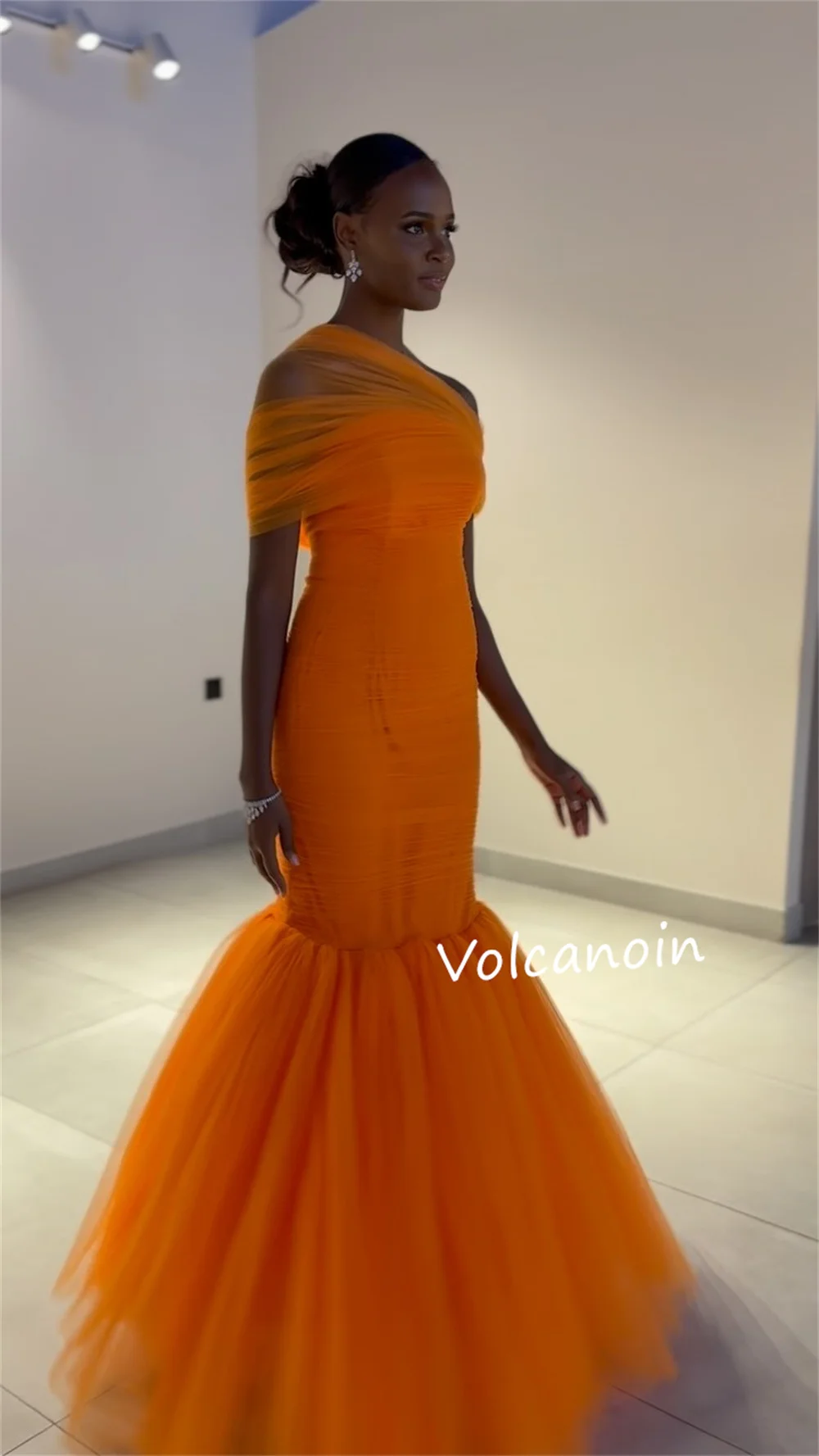 Customized Formal Evening Net Pleat Mermaid Off-the-shoulder Long Dresses Bespoke Occasion Exquisite High Quality