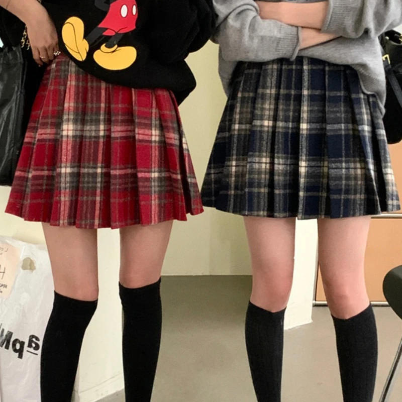 تنورة نسائية صغيرة منقوشة بطيات للمراهقات تنورة تنس عالية الخصر للفتيات المراهقات ملابس Preppy Academia Y2K
