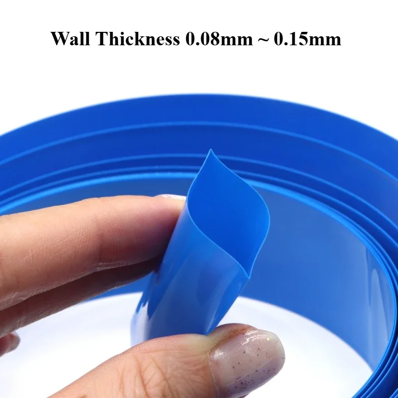 1M ~ 20M Blue Battery Films Width 7mm ~ 160mm Insulated Sleeving Protection Wrap PVC Heat Shrink Tube for Lithium Battery Packs