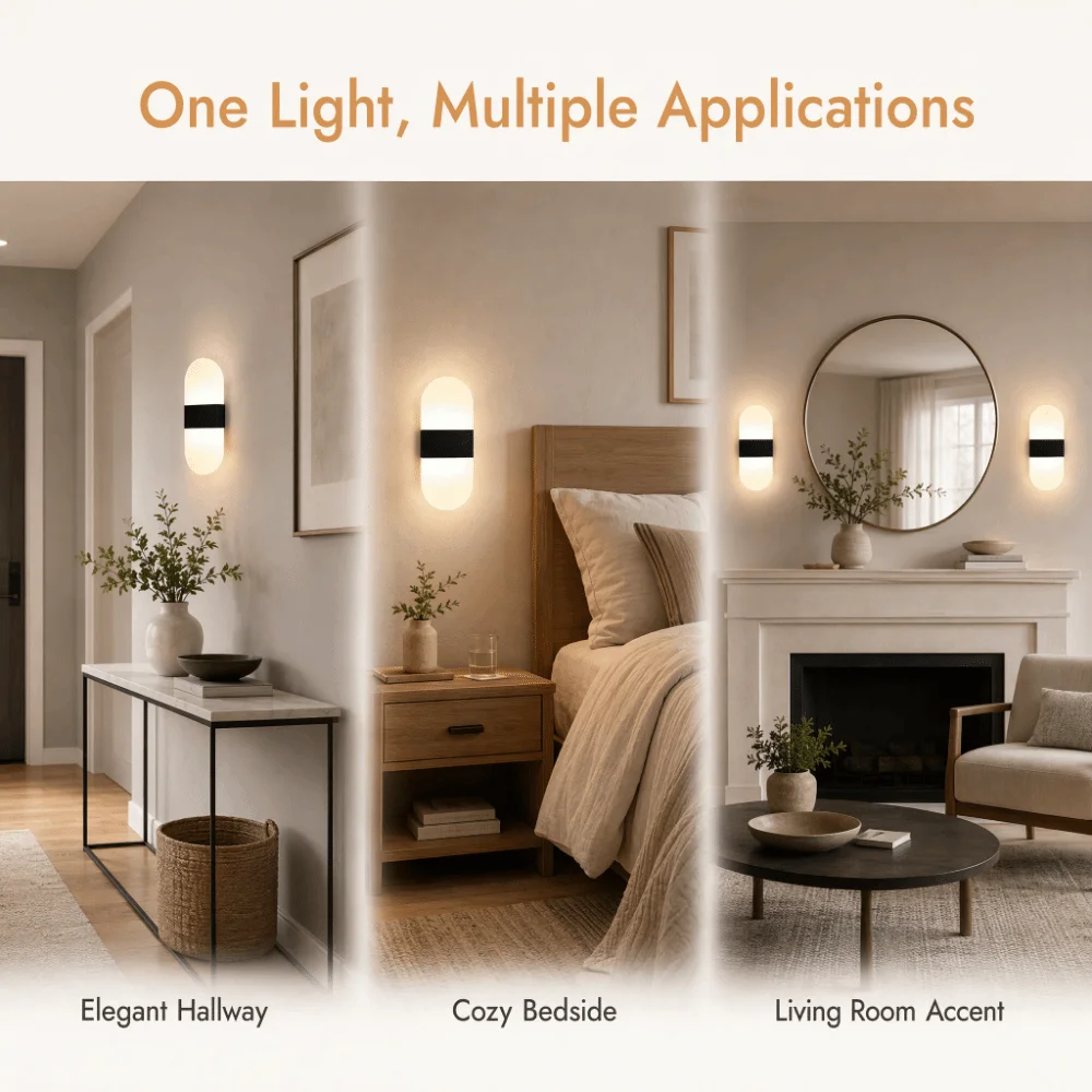 Energy Efficient 6W LED Wall Light Warm Light AC90-265V Wall Light Acrylic 780lm LED Wall Lamp Corridor