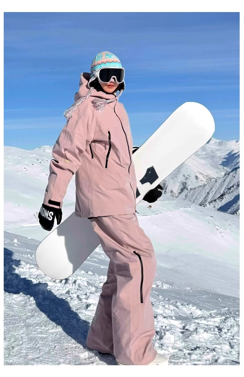 John Snow 2026 Ski-Jacke & -Hose im amerikanischen Stil, Unisex, wasserdicht, thermisch, Snowboard-Mantel, lockere Passform, Wintersport für Herren und Damen – Detail 37