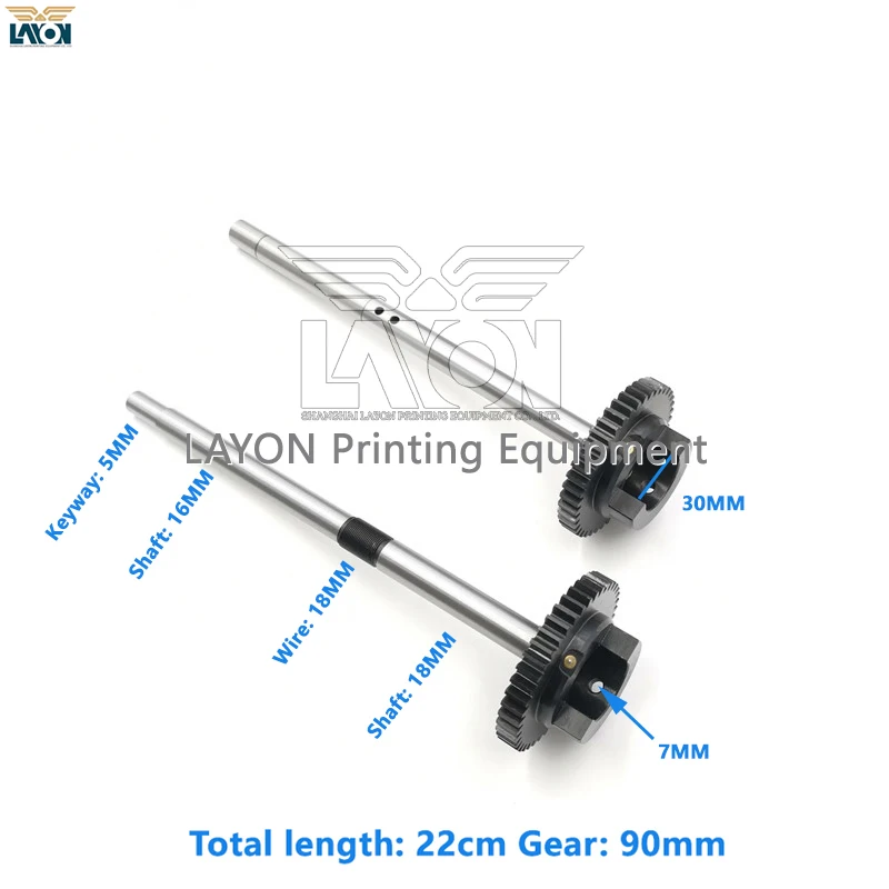 290/220MM LAYON Stainless Steel Water Roller Gear Shaft 44 Teeth mv.031.124 Parts For SM52 SM102/CD102 Printer Accessories