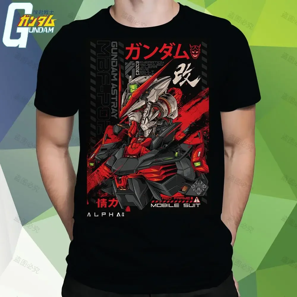 Gundam-camisa de gimnasio para hombre, ropa de calle 110-6XL Harajuku, Manga corta, cuello redondo, Vintage, Anime de moda, de gran tamaño, 2023