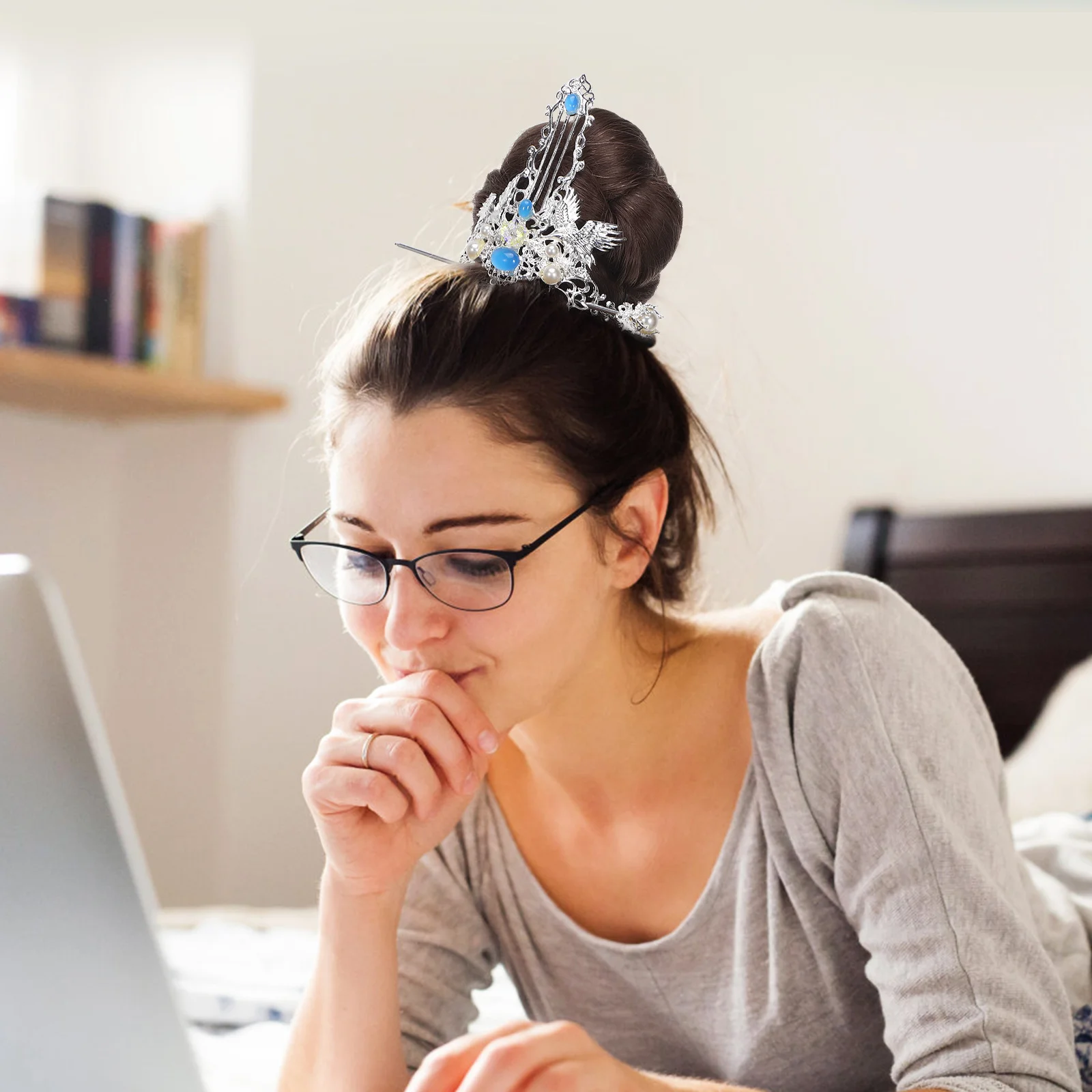 

Винтажная палочка для волос, корона, китайские аксессуары, женская заколка в стиле ретро с журавлем, элегантные металлические свадебные украшения, аксессуары для волос для косплея, вечеринки