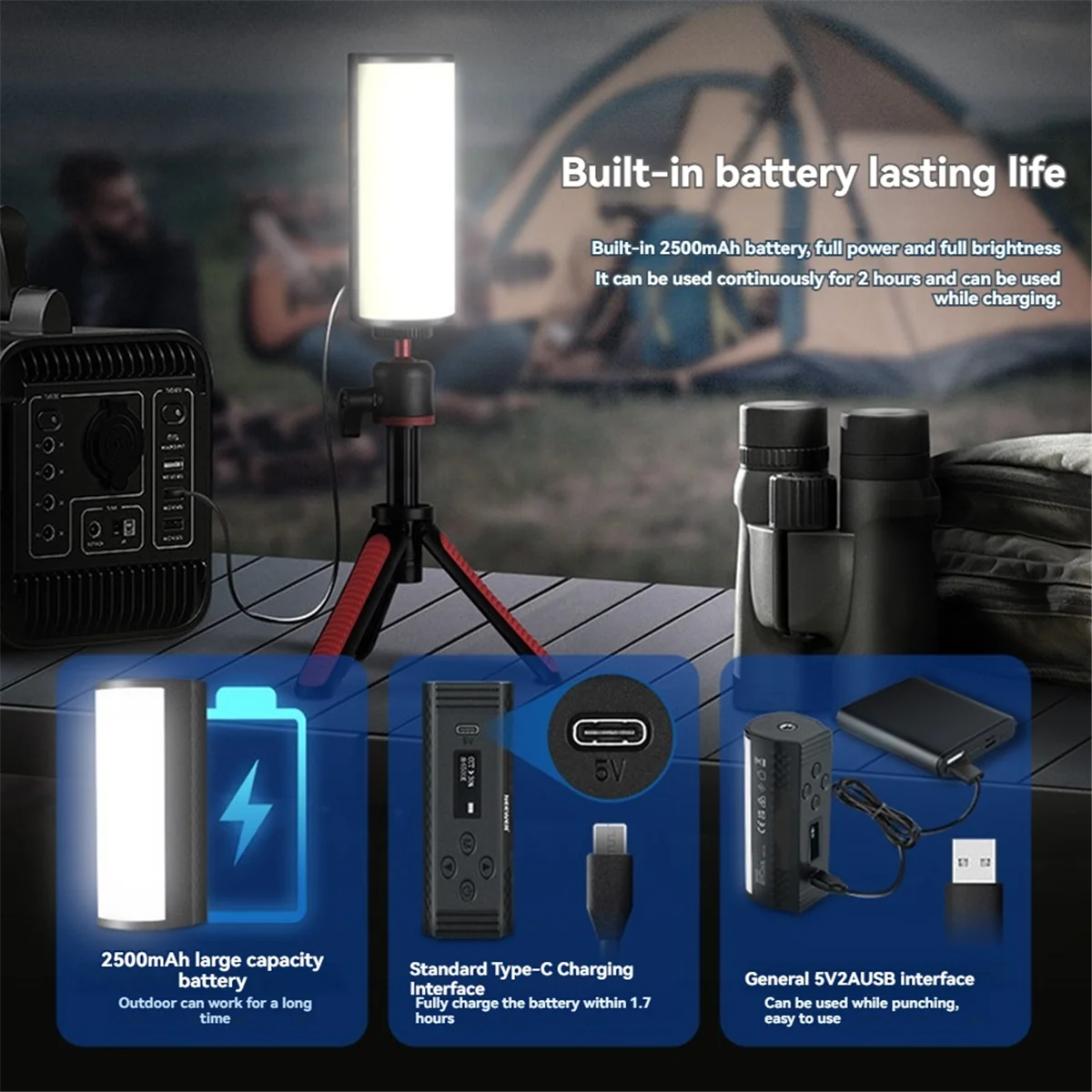 

KZQ-fRGB Магнитный портативный 360 Full RGB Light Stick Мини-светодиодный светильник для видеосъемки с перезаряжаемой емкостью 2500 мАч