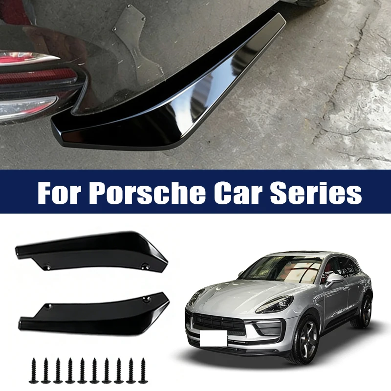

Car Rear Bumper Lip Diffuser Splitter Spoiler Scratch Protector For Porsche Cayenne Macan 718 911 Panamera Taycan Boxster Cayman