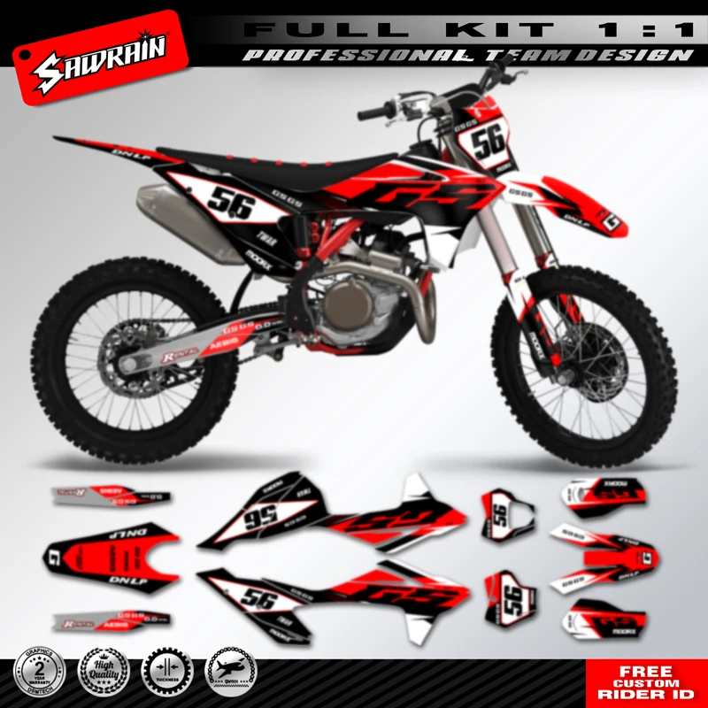 

Наклейка на мотоцикл Sawrain, набор наклеек с графикой и фоном для GASGAS EC MC 2021 2022 2023, черный, красный