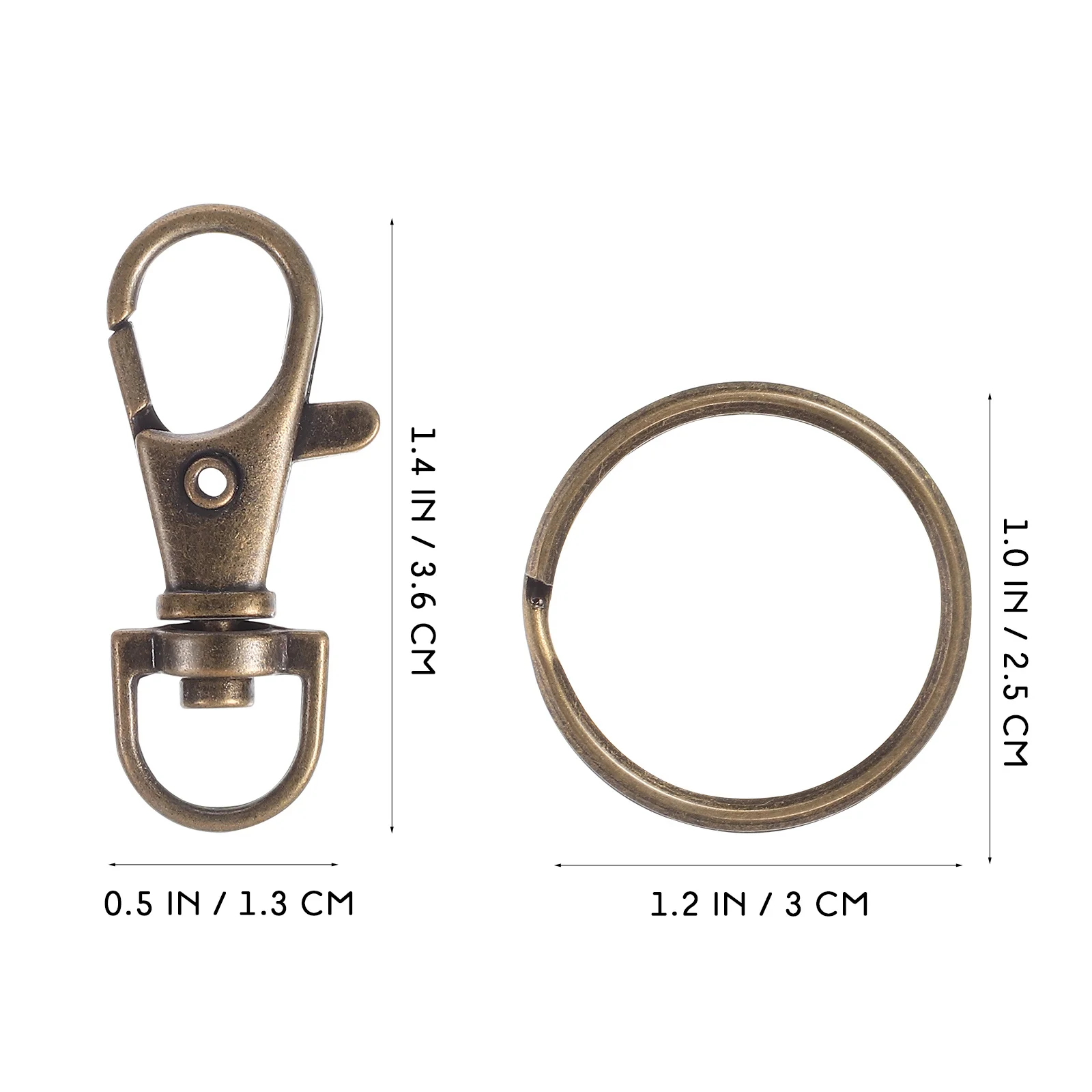 

20 set Key Rings Clasps Small Round Snap Hooks Rust-Resistant For Diy Craft Jewelry Lanyard Gift Key Organization Holder Swivel