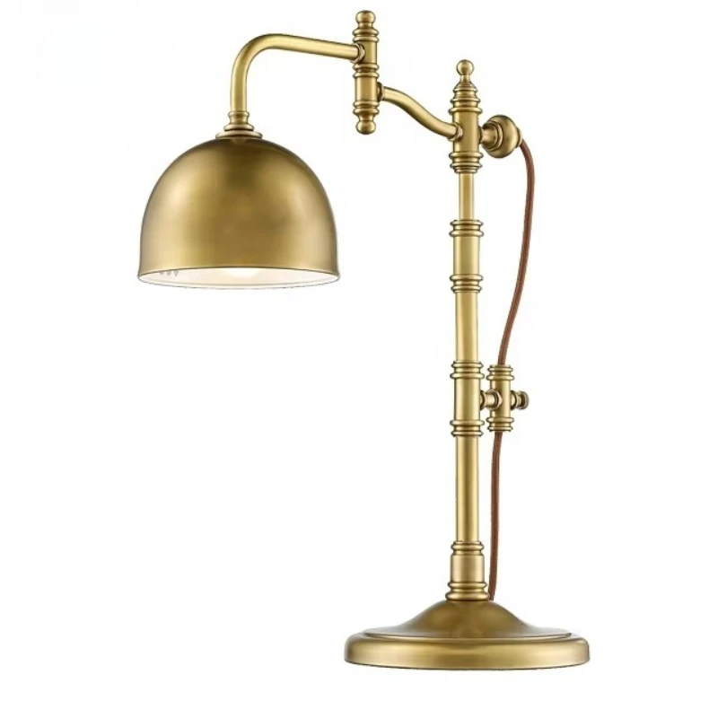 Retro industrial loft pure copper American adjustable desk lamp Nordic living room luxury desk lamp