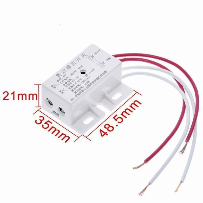 220V Auto Infrared Human Sensor AC 50Hz Switch PIR Microwave Radar Body Motion Sensor Module Adjustable For Time Distance Range