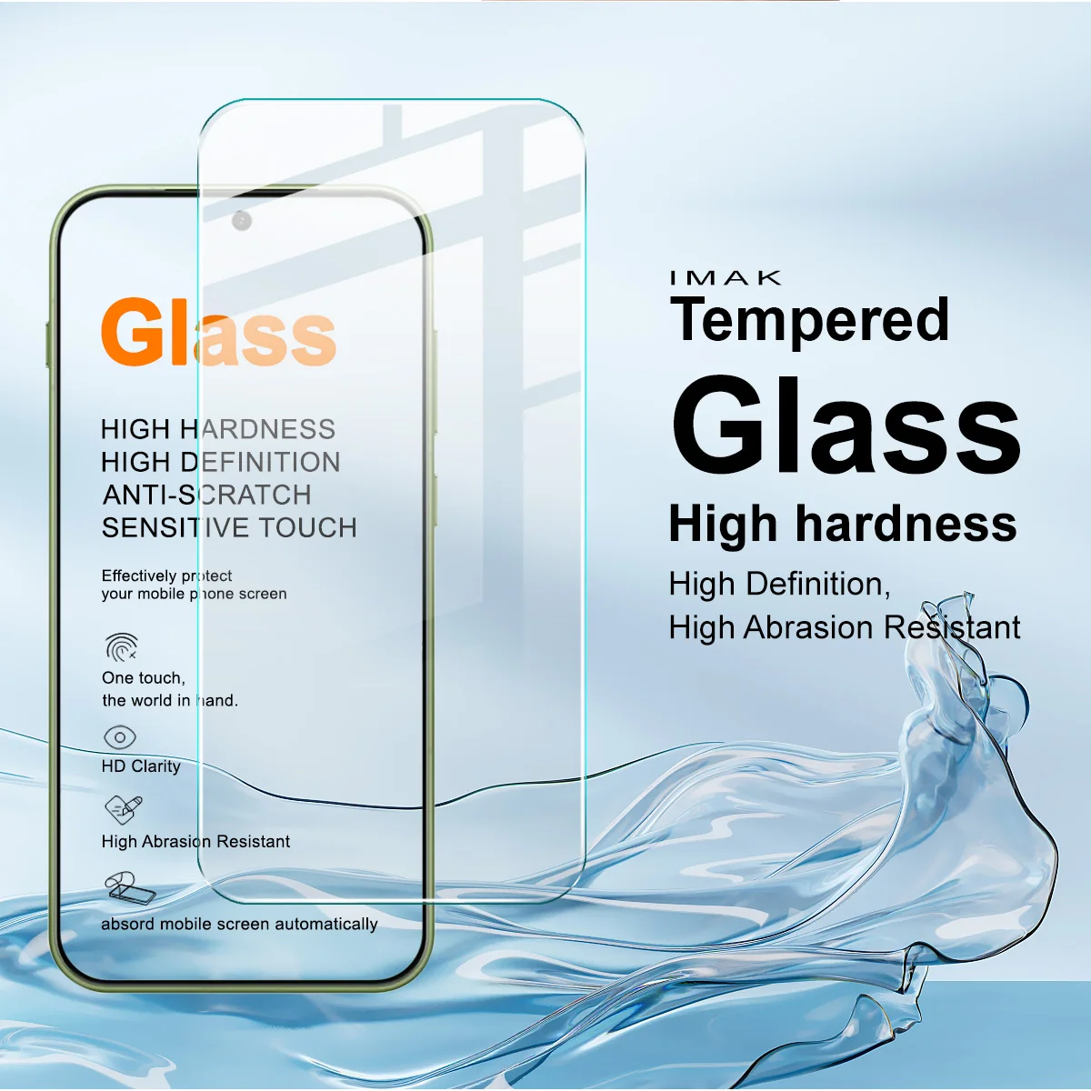 

IMAK H Tempered Glass for OnePlus 15T 5G Screen Protector Film Support Fingerprint