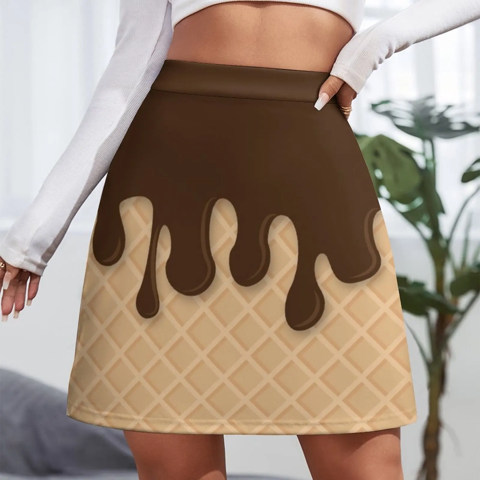 Miss Sundae - Pattern (Chocolade) Mini Rok Skorts Voor Vrouwen Jurk Vrouwen Zomer 90S Vintage Kleding Kawaii Kleding