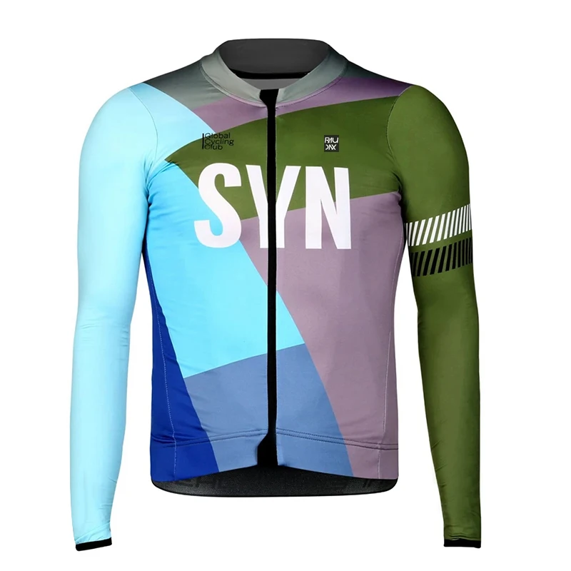 New Biehler SYN SYNDICATE Cycling Long Sleeve Jersey MTB Tops breathable Aero Lightweig Lycra Men Spring Bicycle Sports Clothing