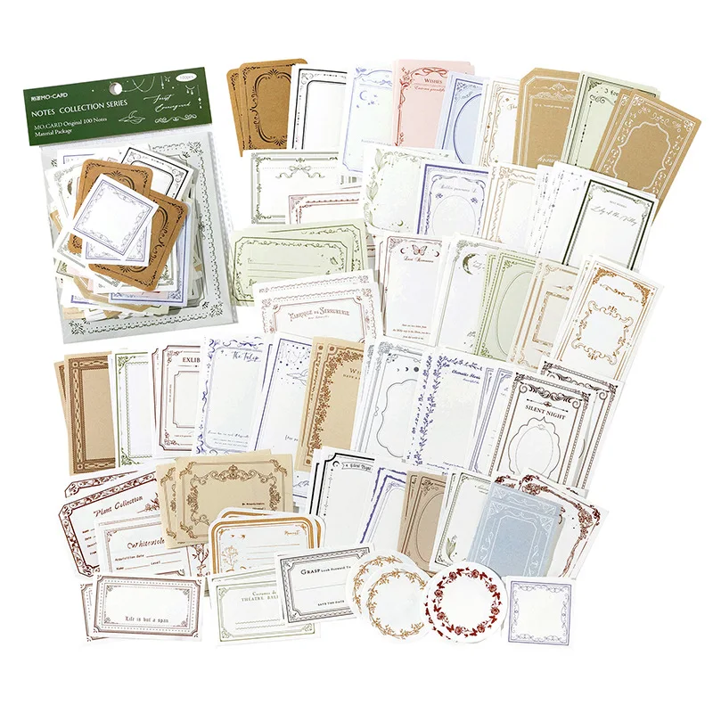 1pack/100pcs Nostalgic Mixed Vintage Collage Stickers, Rich Mixed Element Ornaments for Scrapbook Craft Supplies