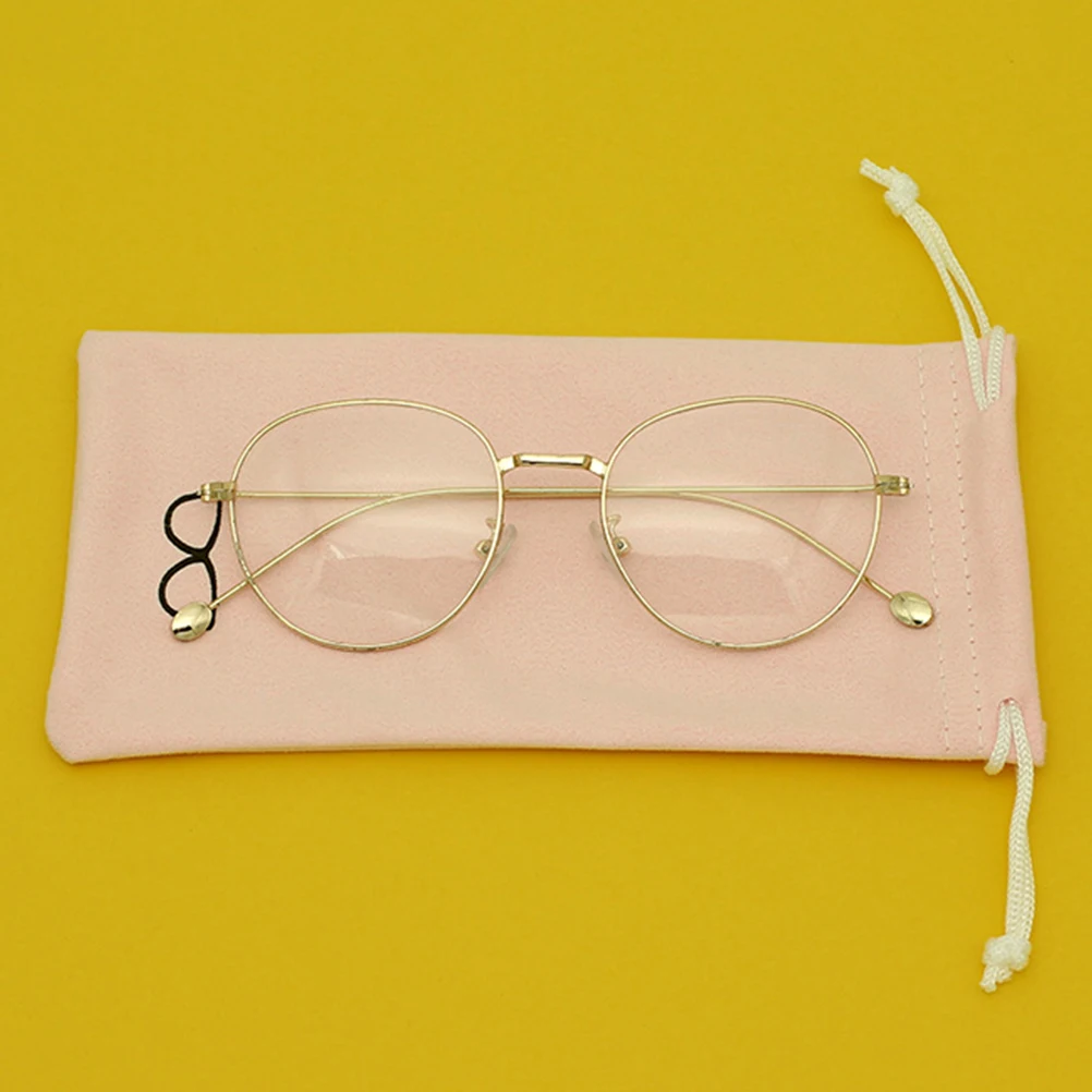 

2 Pcs Soft Eyeglass Bag Bag Storage Case Soft Fiber Suede Anti-scratch Travel Pink Beard Blue Glasses Accessories