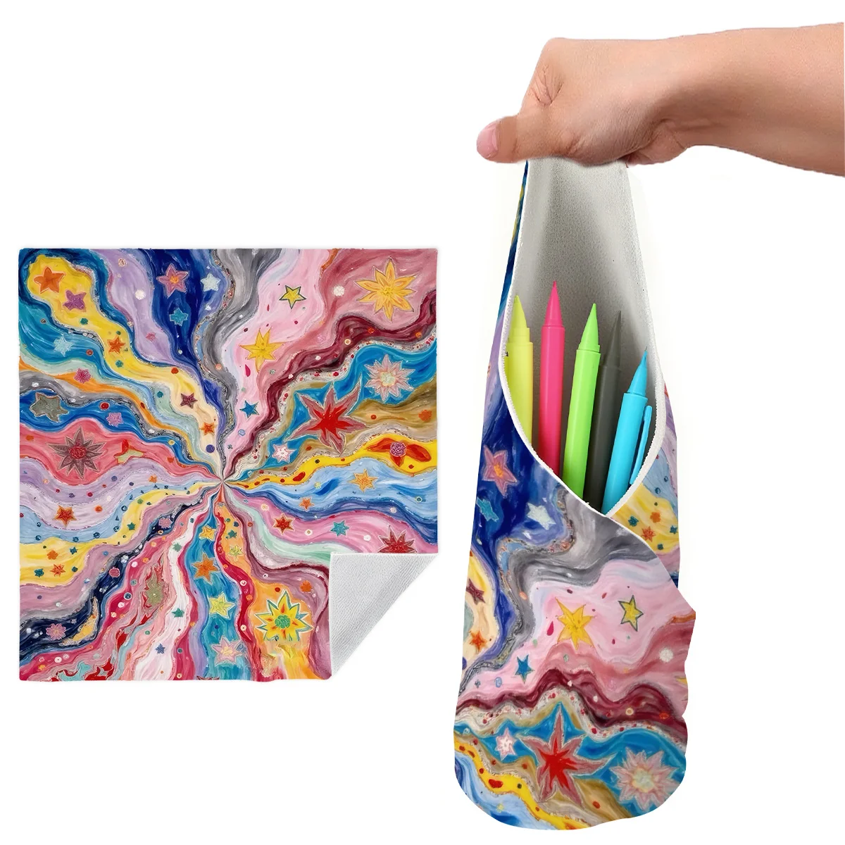 1pc,Colorful Starry Sky Print, Extra Large Anti-Escape And Anti-Scratch Cat Wrapping Cloth, Washable And Durable Cat Bed Blanket