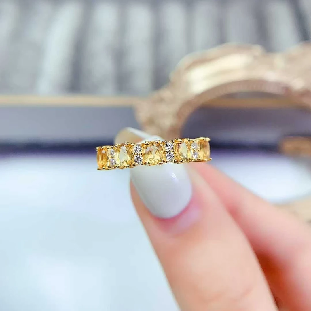 

Кольцо из серебра 925 пробы с кристаллами, кольцо из натурального цитрина, 3 мм * 4 мм, ювелирные изделия марки VVS с сертификатом