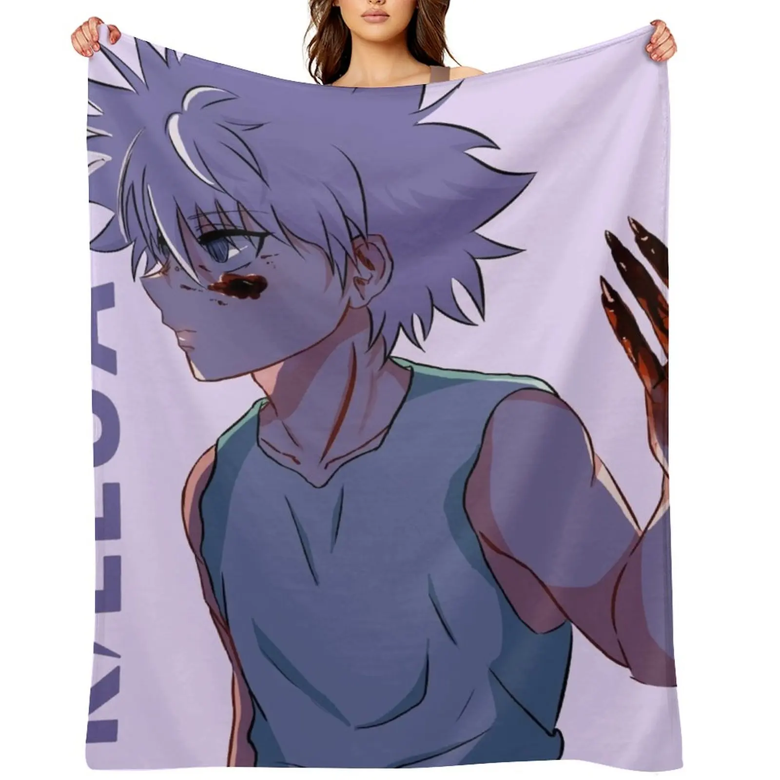 

Killua hxh Throw Blanket Designers Nap anime Vintage Blankets